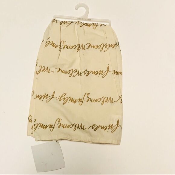 Pineapple Kitchen Towel Linen Cream Gold Black New - Picture 3 of 7